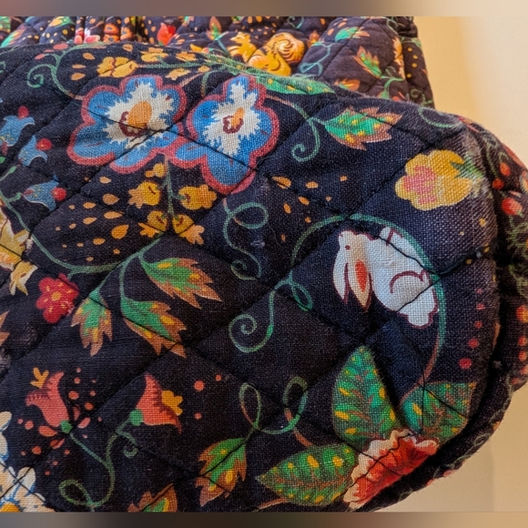 Vera Bradley Tavern On The Green Vintage 90s Cotton Quilted Tote - Picture 9 of 13